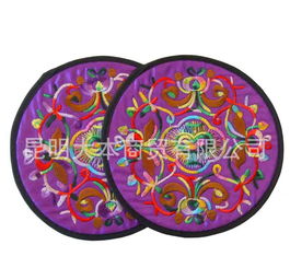 手工民俗风之美 云南民族风绣花布艺杯垫与餐垫的魅力（规格 一对by001）
